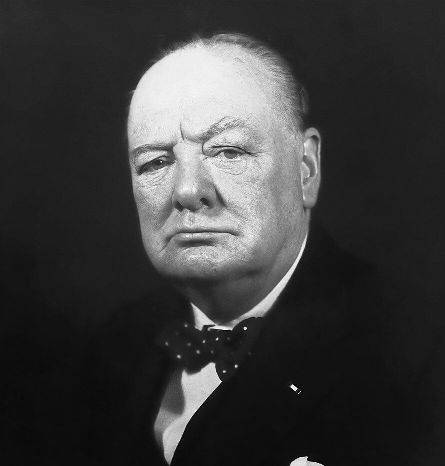 Portrait of Winston Churchill.